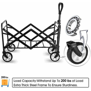 E-RIKE Large Capacity Custom Camping Wagon Shopping <b>Trolley</b> Picnic Heavy Duty Camping Foldable Wagon Cart - Product Image 2