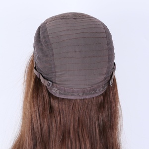 Perruque juive en cheveux humains européens de qualité supérieure, avec dessus en soie et dentelle transparente, longue et rougeâtre, vente en gros d'usine - Product Image 3