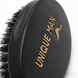 Brosse à barbe en poils de sanglier 100% naturels, douce <span class=keywords><strong>et</strong></span> moyenne, de couleur brun foncé, avec logo personnalisé, pour homme, marque privée - Product Image 4