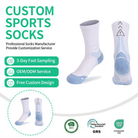 Chaussettes de sport professionnelles d'extérieur pour hommes, style plume, pour tennis, cyclisme, marathon, course à pied, avec absorption des chocs et fil réfléchissant