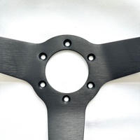 Volant de course universel de haute qualité 5MM 6061 en alliage d'aluminium 350mm 14 pouces en daim noir