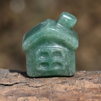 Maison en cristal sculptée à la main de 25mm pierre de poche cristal de guérison Mini maison en forme de pierre précieuse Figurine décor à la maison ornement de bureau