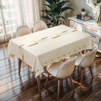 Nappe carrée blanche anti-rayures à motif imprimé, résistante à la chaleur, en PVC avec dentelle, pour fêtes et événements