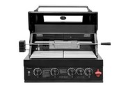 Barbecue à gaz encastrable moderne, cuisine extérieure modulaire avec 5 brûleurs, brûleur infrarouge arrière et fenêtre de visualisation pour les fêtes barbecue