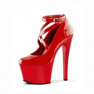 Chaussures à talons hauts sexy de 17 cm, semelle transparente en PU, talons de 7 pouces, chaussures de scène en cristal tendance, plateforme, escarpins, modèles de défilé, talons de strip-teaseuse - Product Image 5