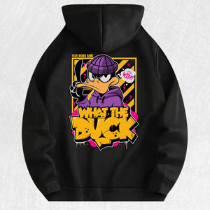 Sudadera con Capucha What the Duck Graffiti 100% Algodón, Almacén en EE. UU., 7 Colores - Product Image 1