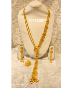 Magnifique ensemble de bijoux en diamant 4 pièces plaqué or pour femmes mélange traditionnel moderne pour mariage fête fiançailles indien - Product Image 1