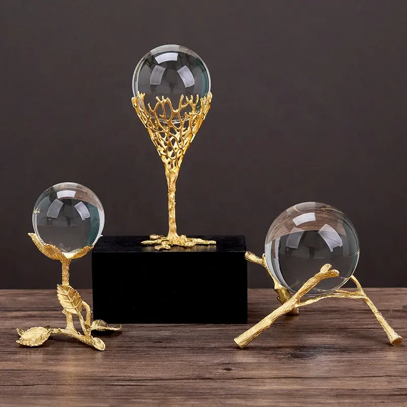Crystal Balls Crystal Crafts Nordic style golden luxury home decoration living room decoration