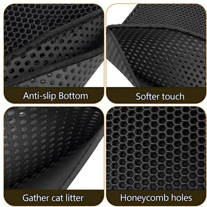 Tapis de litière pour chat Hovicaed <span class=keywords><strong>double</strong></span> couche, anti-éclaboussures, en EVA, facile à nettoyer, lavable, couleur personnalisable, pour litière de chat - Product Image 2
