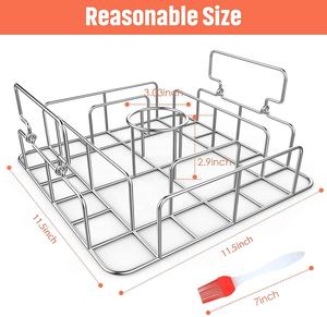 เตาปิ้งย่างสแตนเลสทรงเหลี่ยม,เตาย่างสำหรับย่างไก่เบียร์พร้อมแปรงน้ำมันทำจากซิลิโคน - Product Image 2