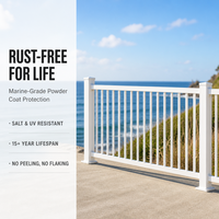 Système de garde-corps en aluminium thermolaqué pour terrasse, panneau de clôture extérieur pour porche, garde-corps de sécurité pour jardin résidentiel et balcon aux États-Unis, OEM ODM