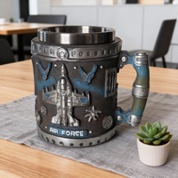 Nouvelle Tasse 3D Militaire Transfrontalière en Résine – Tasse à Café et à Eau Thème Militaire – Verre à Vin Commémoratif – Cadeau