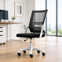 Chaise de bureau ergonomique moderne en maille, réglable en hauteur, pivotante, avec cadre en plastique pour la maison/le bureau