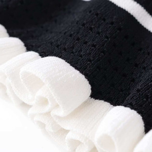 Pull en maille tricoté chic rétro à col carré et coutures, nouvelle collection automne 2025 pour femme, 100 % polyester, manches longues - Product Image 4
