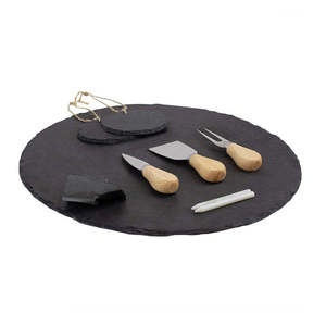 Materiales naturales saludables, bistec negro hecho a mano, borde cortado, pizarra, restaurante, clasificación, <span class=keywords><strong>Sushi</strong></span>, pizarra, plato de cena, manteles individuales - Product Image 3
