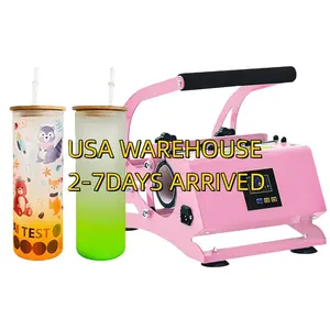 USA Warehouse Cost Free Ship Tumbler Blank Sublimation Printing Heat Press Machines stile orizzontale 12-30oz Straight Skinny Cup