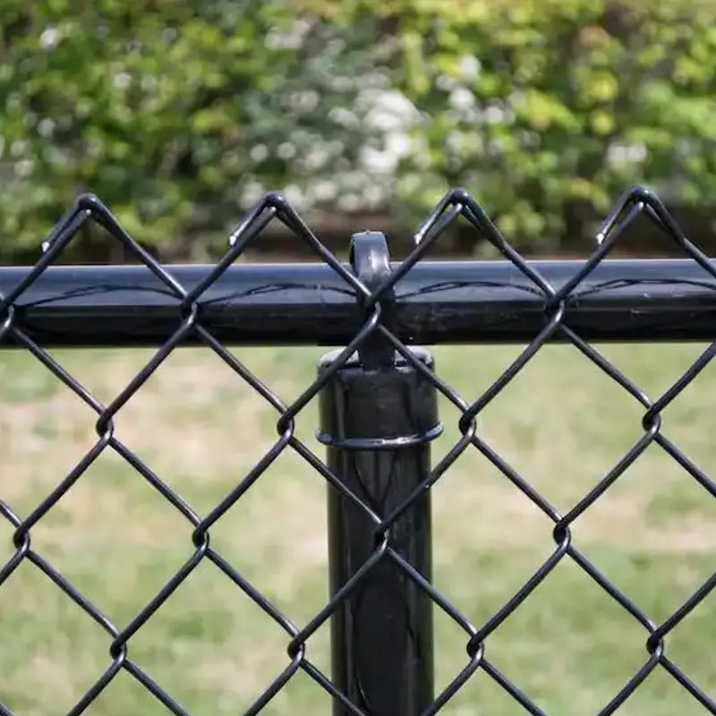 50mm x 50mm PVC Chain Link Fence Green Black Plastic Coated Steel Wire Mesh