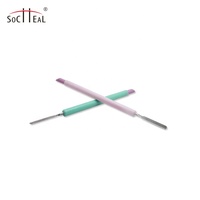 YALIXIN Outils de luxe pour nail art, stylo en acier à double tête gravée, manche en acrylique, personnalisable avec logo, pour ongles