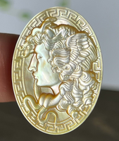 20*28mm Jaune Blanc Noir Ovale Nacre Persée Camée Charm-Pendentif Coquillage Sculpté MOP Camée Cabochon