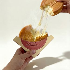 กล่องกระดาษบรรจุภัณฑ์วาฟเฟิลเหรียญชีส 10 เยน เหรียญแพนเค้ก เหรียญขนมปังชีส - Product Image 6