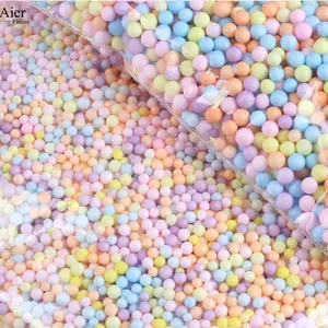 Aierflorist 4-6mm Macaron boule de mousse de couleur sept-couleur Poly dragon ball Slime particules remplies pour emballage de boîtes cadeaux
