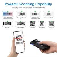 Lector de Códigos de Barras Inalámbrico Bluetooth USB 3 en 1 Portátil Eyoyo 1D 2D, Escáner de Códigos de Barras con Clip Trasero para Teléfono para Inventario de Almacén