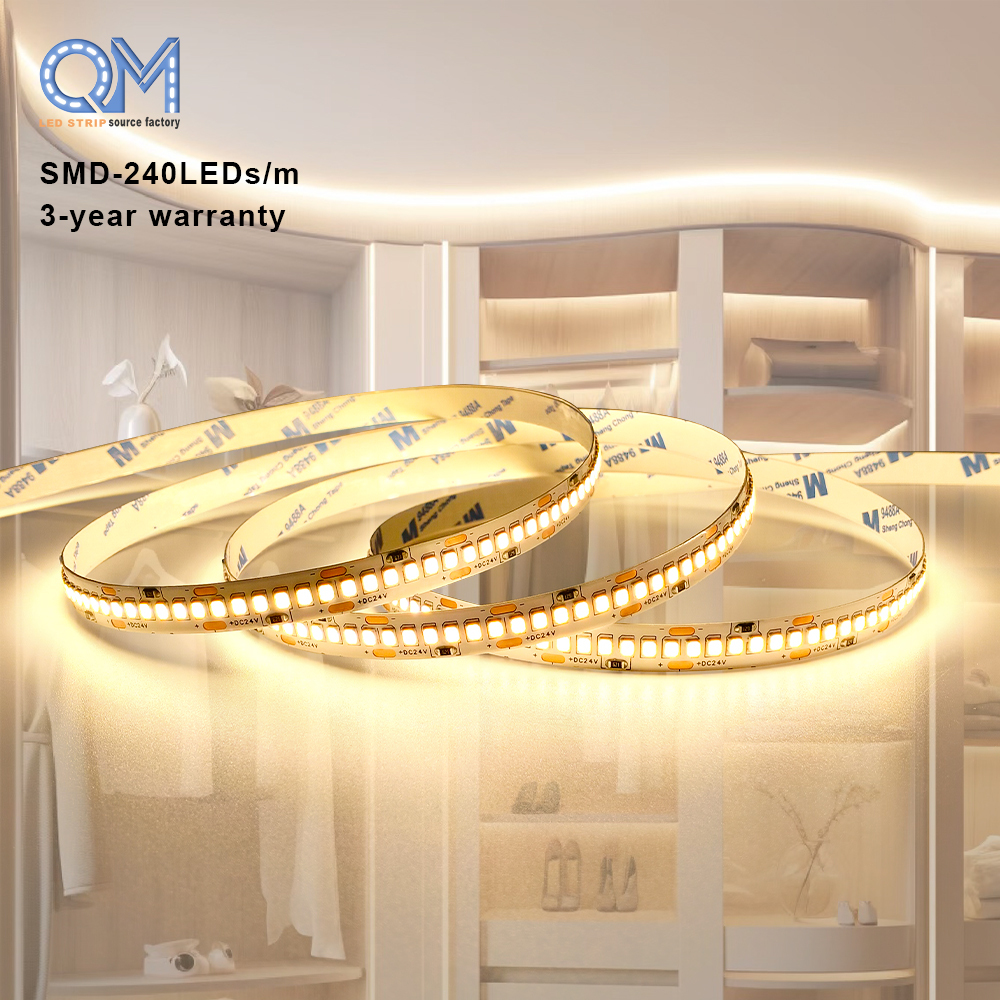 QM 240leds Per Meter IP65 Waterproof SMD 2835 LED Strip 220V Bluetooth Controlled Landscape High Voltage Lighting