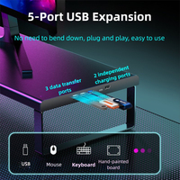 Base Elevadora de Monitor Metálica con Luces LED RGB, Puertos USB 3.0 y Carga Rápida, Soporte Amplio y Extralargo para Computadoras de Escritorio