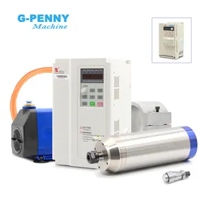 G-penny 3.2kw Stone Working Water Cooled Spindle Gas Nozzle Type 4 pcs Bearings & Fuling VFD & Bracket & Pump