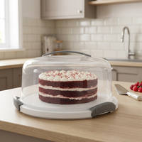 Support de transport pour gâteaux en plastique transparent avec couvercle, hermétique, sans BPA, compatible lave-vaisselle, portable, pour desserts et fêtes
