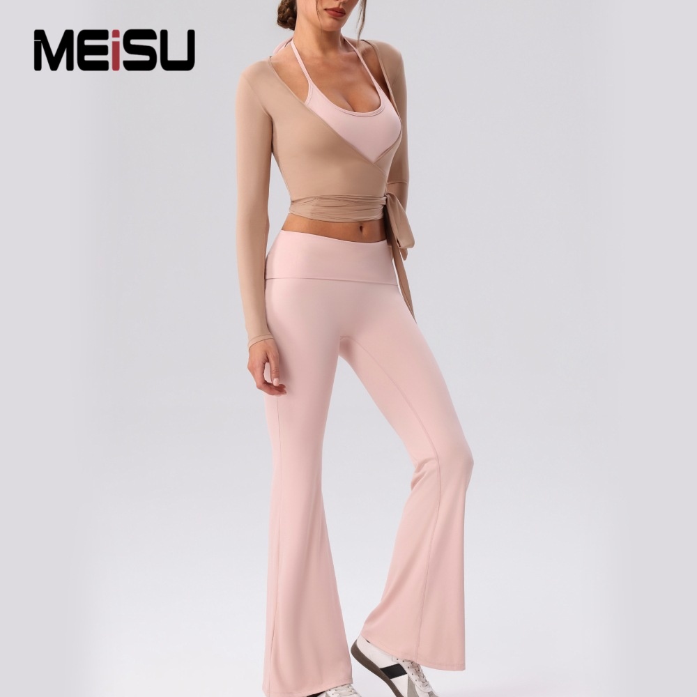 Women's 3-Piece Sportswear Set Spandex/Nylon Four-Way Stretch Quick Dry Breathable Butt Scrunch Yoga Jacket Gym Top Slim Fit