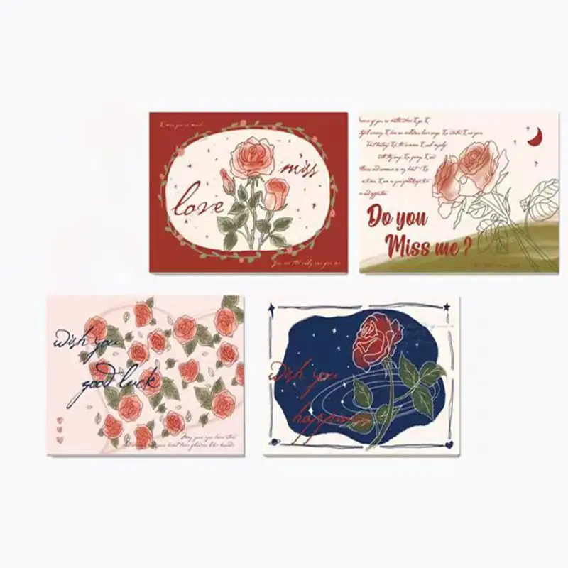 Carte-cadeau Remotional Cadeau personnalisé Logo Badge Bobine Carte d'identité Feuille d'or Minnie Mouse Cartes-cadeaux d'anniversaire avec fleur
