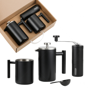 Tenrey Molinillo de Café Manual de 4 piezas Juego de regalo de café de acero inoxidable <span class=keywords><strong>Cafetera</strong></span> para viajes Camping - Product Image 6