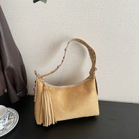 Sac à main en polyester haut de gamme pour femme, nouvelle mode 2025, décontracté, couleur unie, fermeture éclair, décoration à pompon
