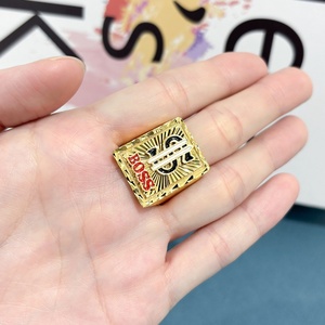 แหวนฮิปฮอปทรงเรขาคณิตชุบทอง 24K สไตล์เรโทรจาก Jxx Wholesale เครื่องประดับแฟชั่นสำหรับผู้ชายและผู้หญิง ประดับด้วยเพชรซิร์คอน เหมาะสำหรับงานแต่งงาน - Product Image 3