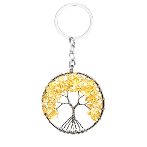 Ciondolo Albero della Vita in Cristallo Naturale con Catena in Metallo, Portachiavi Personalizzato Fatto a Mano con Logo - Product Image 6