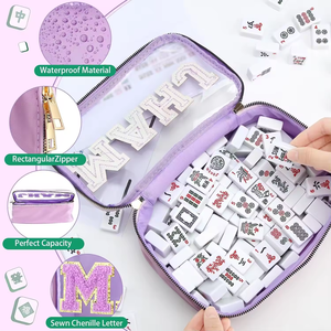 Sac à main de gros avec broderie imperméable et sac <span class=keywords><strong>Mahjong</strong></span> portable grande capacité. Convient pour ranger les tuiles de <span class=keywords><strong>Mahjong</strong></span>. - Product Image 5
