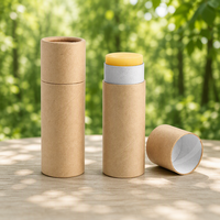 Cylindre biodégradable écologique papier kraft déodorant baume à lèvres tube en carton emballage de rouge à lèvres