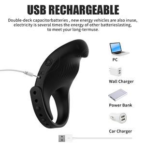 Stay Hard Cock Ring Prazer Vibrando Estimulação Múltipla <span class=keywords><strong>Sex</strong></span> Toys Anéis vibratórios Casal <span class=keywords><strong>Sex</strong></span> Toys Anéis penis para homens - Product Image 5