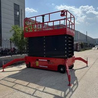 Plateforme élévatrice à ciseaux pour le nettoyage des fenêtres de 14 m, capacité de 660 livres, alimentée par batterie, pour la construction en extérieur, élévateur à ciseaux à haute portée