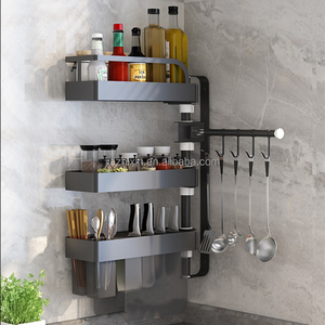Estante de cocina chaozhou de 4 niveles, estante de pared colgante de cuatro niveles, giratorio de acero inoxidable de 360 grados, organizador de especias - Product Image 3
