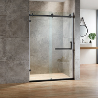 Baide portes coulissantes en verre trempé sans cadre, boîtier de douche, salle de bain, en fibre de verre, cabine de douche