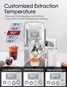 เครื่องชงกาแฟเอสเพรสโซ่กึ่งอัตโนมัติ CAFELFFE MK-801 แรงดัน 20 บาร์ ควบคุมอุณหภูมิแบบดิจิตอล <span class=keywords><strong>ชง</strong></span><span class=keywords><strong>กาแฟ</strong></span>แบบสัมผัสเดียว ลาเต้/คาปูชิโน่ - Product Image 6