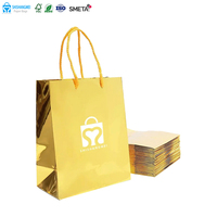 Sacs-cadeaux en papier de parfum cosmétiques de luxe vernis or laser vente en gros de rouge à lèvres bijoux emballage sac à provisions en papier avec logo