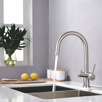 Robinet de cuisine en acier inoxydable 304 de qualité supérieure, robinet d'eau chaude et froide, durable, moderne, pour évier de cuisine
