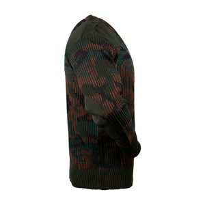 <strong>Wool</strong> / Acrylic V-neck Knitting Camouflage Pullover and Sweater - Product Image 3
