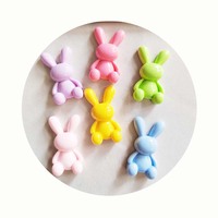 Cabujones de resina de conejo de orejas largas con parte trasera plana al por mayor para álbumes de recortes, joyería, manualidades DIY, decoración de fundas de teléfono y accesorios para slime