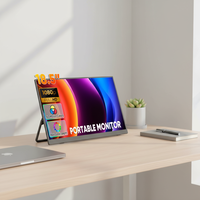 Moniteur portable SIBOLAN 18,5 pouces 1080P FHD IPS LCD sans cadre avec support, haut-parleurs HDR, idéal pour ordinateur portable, jeux PC/PS4/5 - Facile à transporter