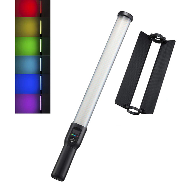 Handheld App Control RGB LED Wand Lights 25W 2200lm CRI 95+ 2700-7500K HSL RGB Mode Barn Door Shields LED Video RGB Light Wand