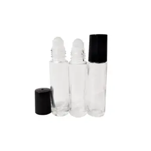 Rolo transparente vidro garrafas óleo essencial perfume Reciclável skincare cosméticos embalagem vidro rolo na garrafa